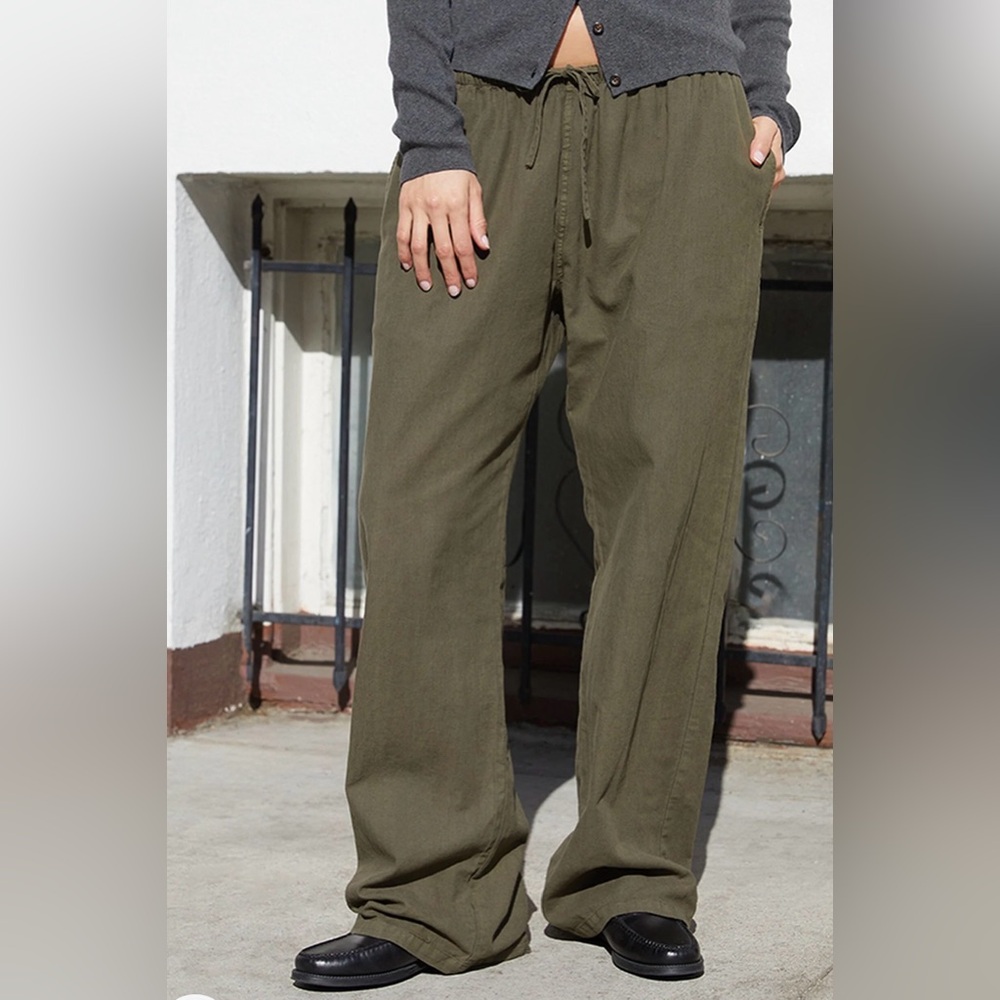 Brandy Melville Forest Green Drawstring Pants